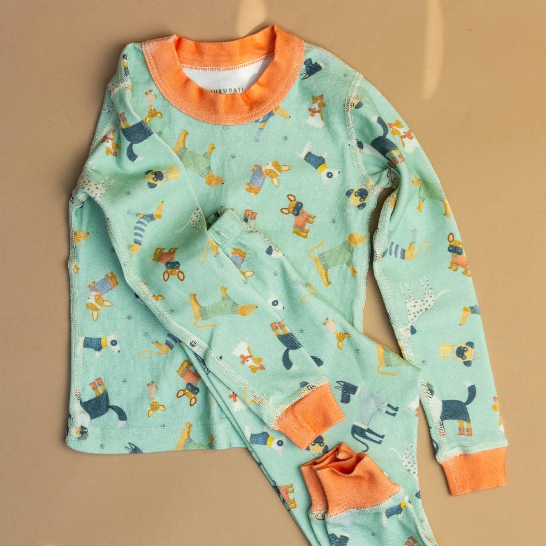 Organic cotton kids pajamas dogs